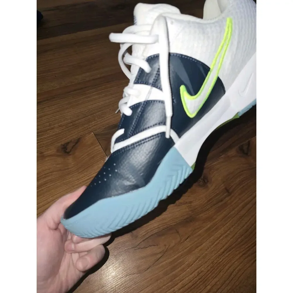 Size 13 - NikeCourt Lite 4 Armory Navy Denim Turquoise Used Excellent - Picture 3 of 8